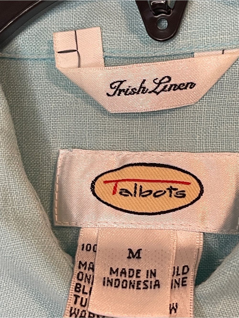 Talbots Light Blue Button-Down Irish Linen Shirt - Picture 5 of 6